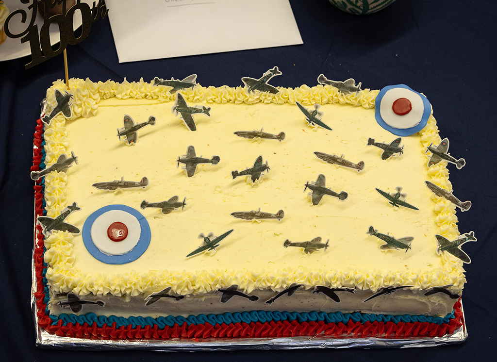 The superbly decorated cake, baked by RAF Chef Corporal Bowers.